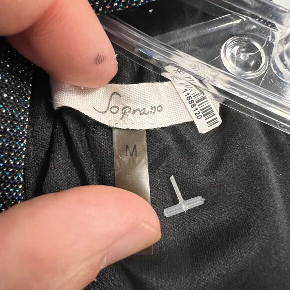 Soprano Women's Choker Cut Out Mini Shift Dress Teal/Multi Glitter Size Medium - Picture 8 of 9